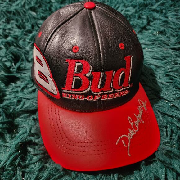 Vintage Dale Earnhardt Jr Budweiser #8 NASCAR Leather Hat JH Design 2000 - Picture 1 of 6